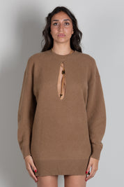 Elisabetta Franchi Abito Mini In Maglia con Dettagli Cut-out AM23T66E2 DAINO