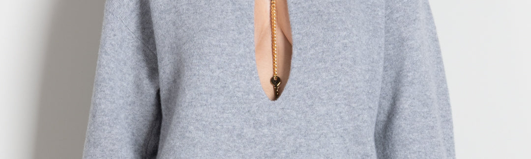 Elisabetta Franchi Abito Mini In Maglia con Dettagli Cut-out AM23T66E2 GRIGIO MELANGE