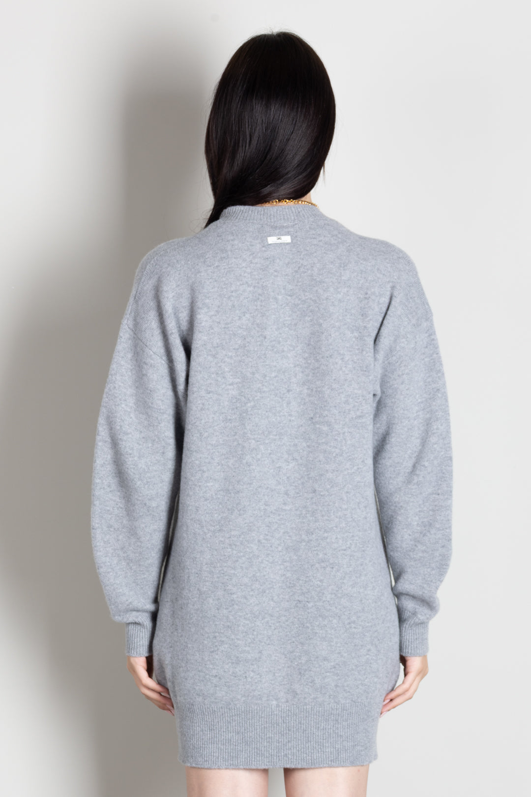 Elisabetta Franchi Abito Mini In Maglia con Dettagli Cut-out AM23T66E2 GRIGIO MELANGE