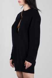 Elisabetta Franchi Abito Mini In Maglia con Dettagli Cut-out AM23T66E2 NERO