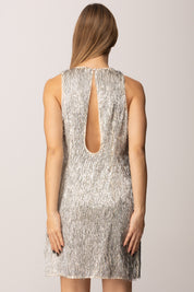 Patrizia Pepe Abito Mini In Tulle con Paillettes Waterfall 2A3002 A672 WOLLY WHITE & SILVER