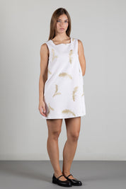 Elisabetta Franchi Bambina Abito Mini Jacquard con Piume In Lurex EFAB7130TV165.0015