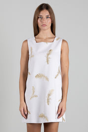 Elisabetta Franchi Bambina Abito Mini Jacquard con Piume In Lurex EFAB7130TV165.0015