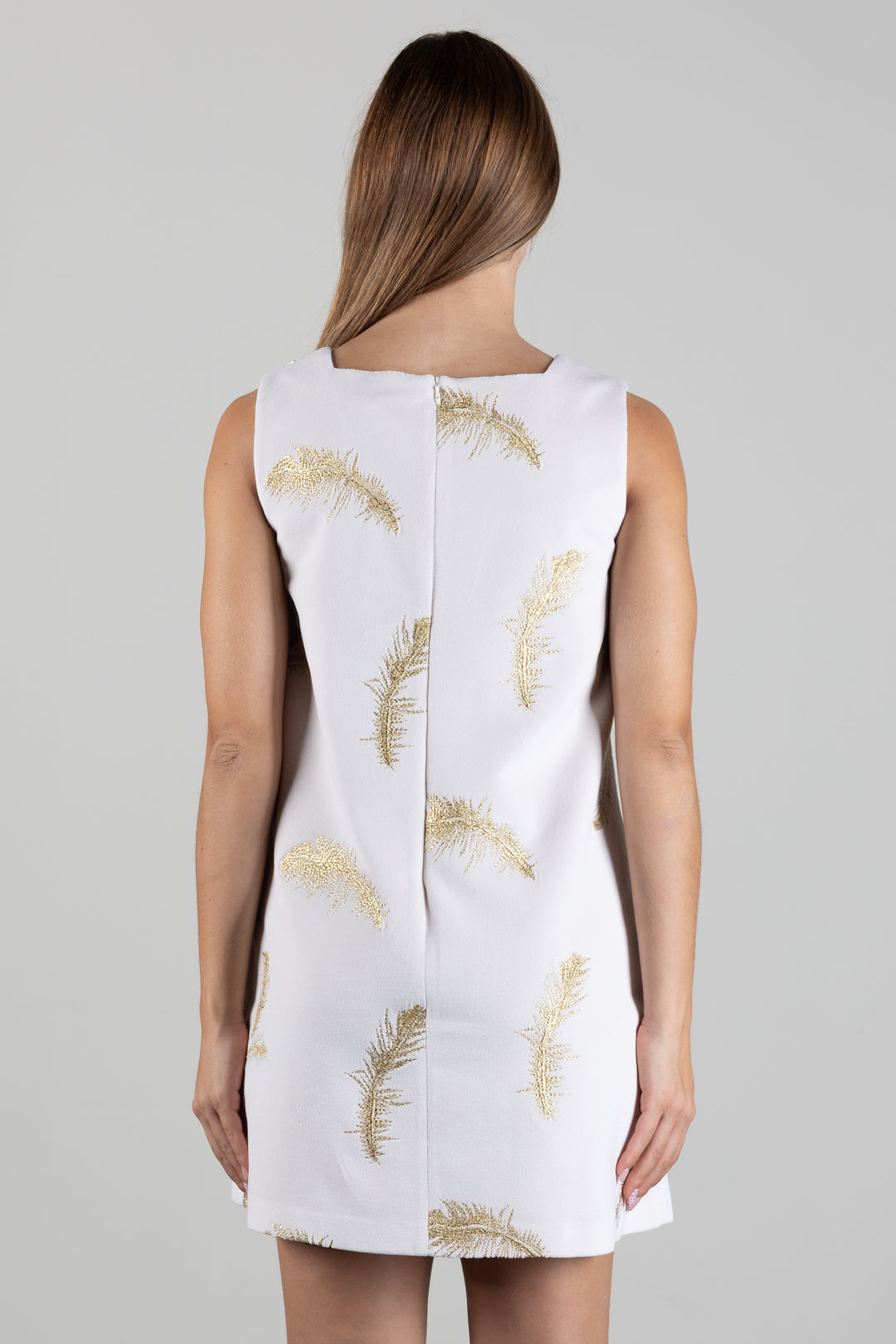 Elisabetta Franchi Bambina Abito Mini Jacquard con Piume In Lurex EFAB7130TV165.0015