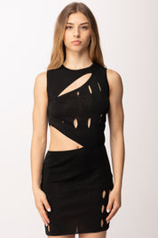 Akep Abito Mini Traforato con Cut-out VSKD13305 NERO