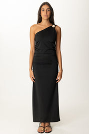 Khloe Femme Abito Monospalla con Accessorio Gioiello NERO