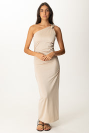 Khloe Femme Abito Monospalla con Accessorio Gioiello SABBIA