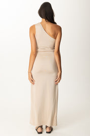 Khloe Femme Abito Monospalla con Accessorio Gioiello SABBIA