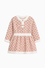 Elisabetta Franchi Bambina Abito Neonata In Maglia con Motivo Monogramma ENAB078CFL139.D777