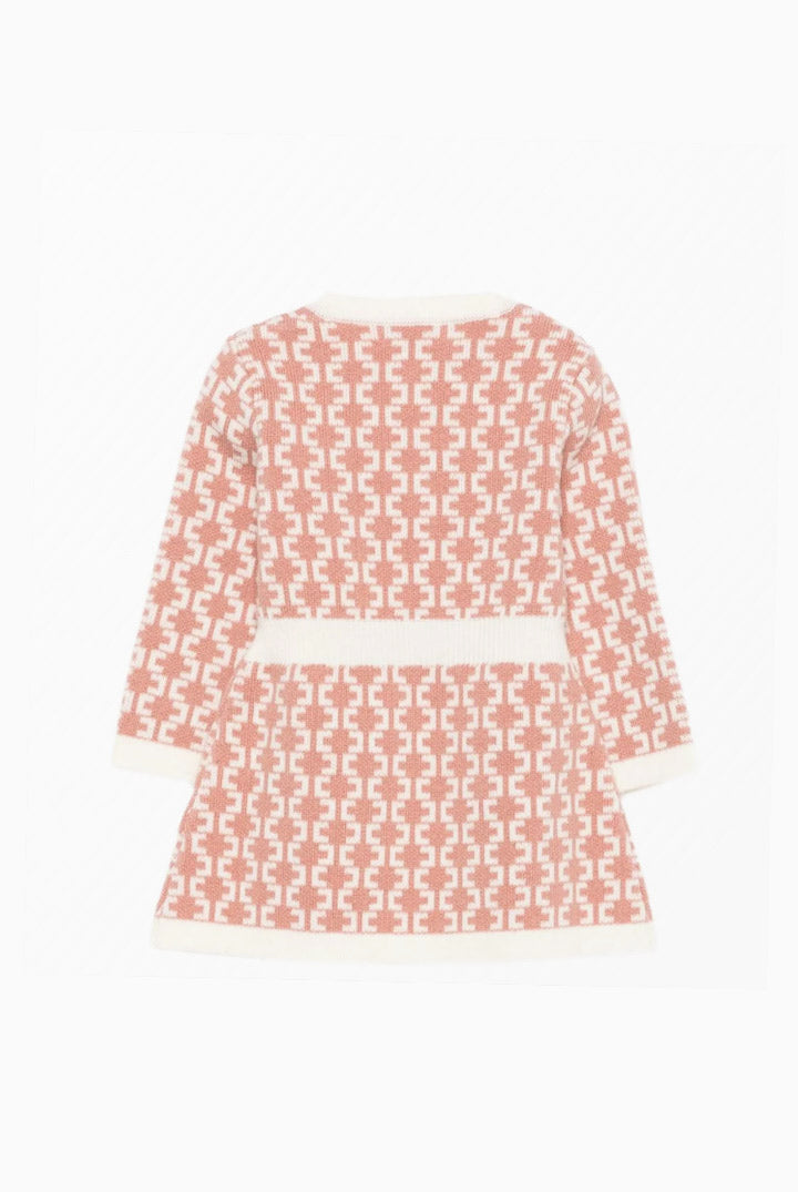 Elisabetta Franchi Bambina Abito Neonata In Maglia con Motivo Monogramma ENAB078CFL139.D777