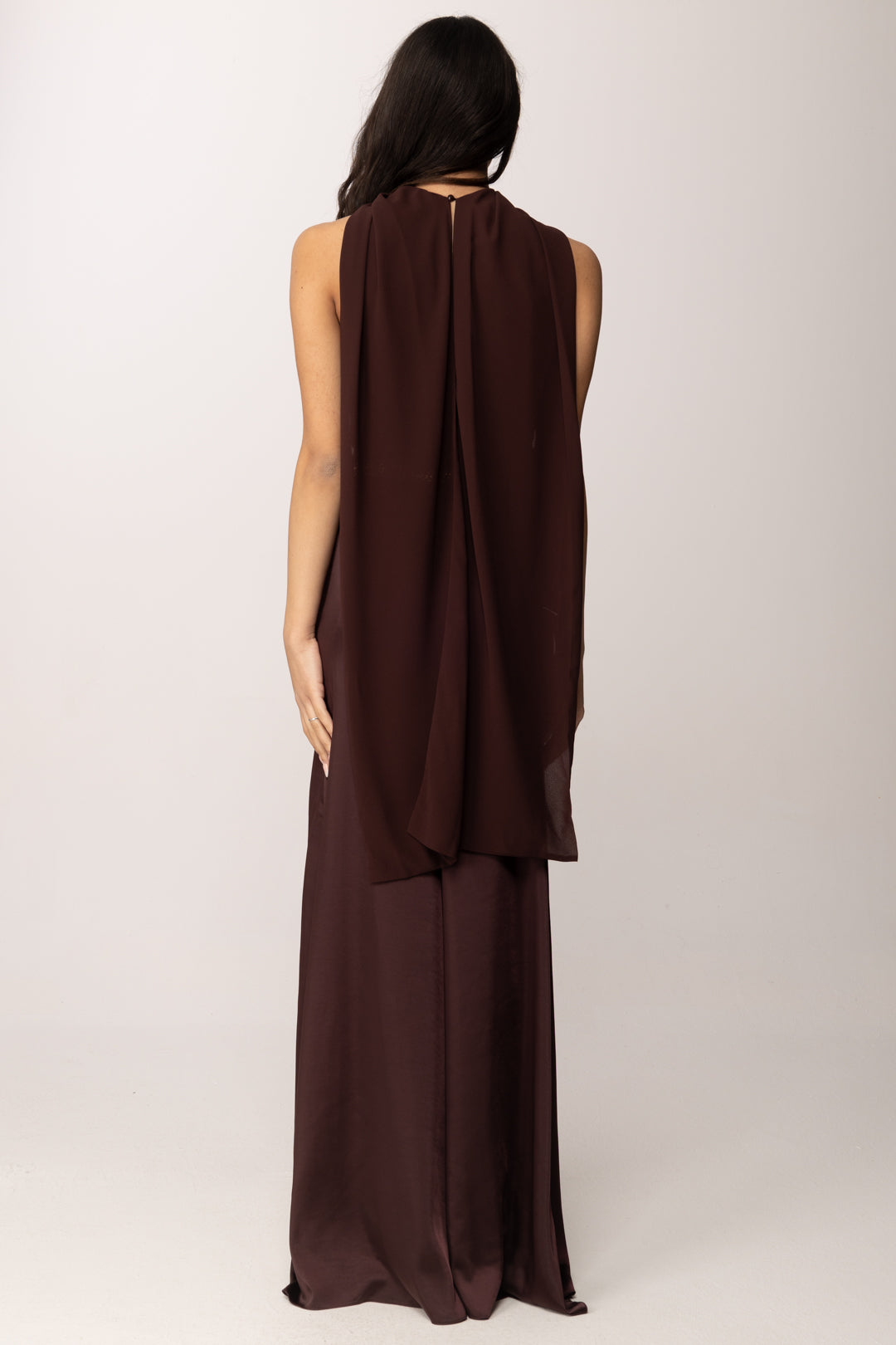 Elisabetta Franchi Abito Red Carpet con Cintura Catena AB96265E2 CACAO