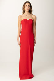 Elisabetta Franchi Abito Red Carpet con Dettaglio Gioiello ABR4652E2 RED PASSION