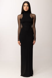 Elisabetta Franchi Abito Red Carpet con Inserti In Tulle ABR2262E2 NERO