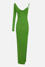 Elisabetta Franchi Abito Red Carpet con Inserto Trasparente Al Fianco ABR4762E2 ALOE