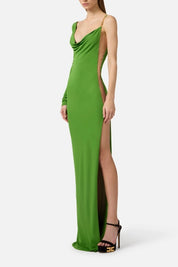 Elisabetta Franchi Abito Red Carpet con Inserto Trasparente Al Fianco ABR4762E2 ALOE