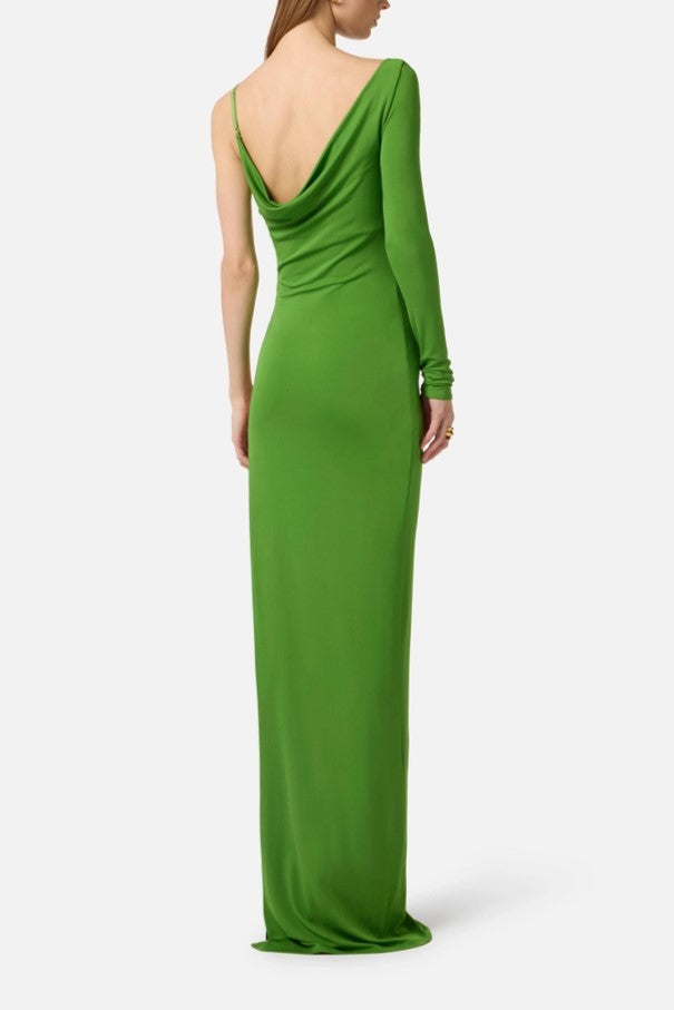 elisabetta franchi green dress Woman Red Carpet with Transparent Side Insert ABR4762E2 ALOE – Khloefemme Georgette di viscosa season_S24 Size:6.5 US Zebra Jungle Wear Wild