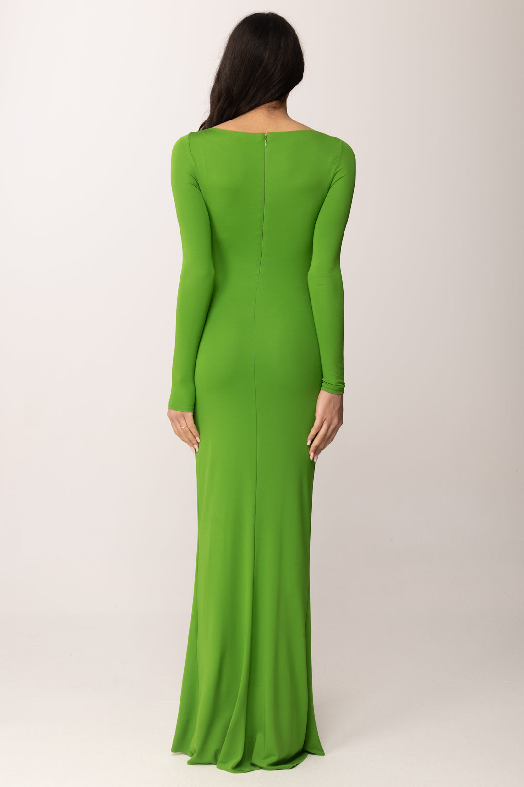 Elisabetta Franchi Abito Red Carpet con Keyhole e Dettagli Gioiello ABR1461E2 ALOE