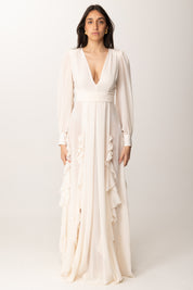 Elisabetta Franchi Abito Red Carpet con Ruches ABRT252E2 BURRO