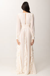 Elisabetta Franchi Abito Red Carpet con Ruches ABRT252E2 BURRO