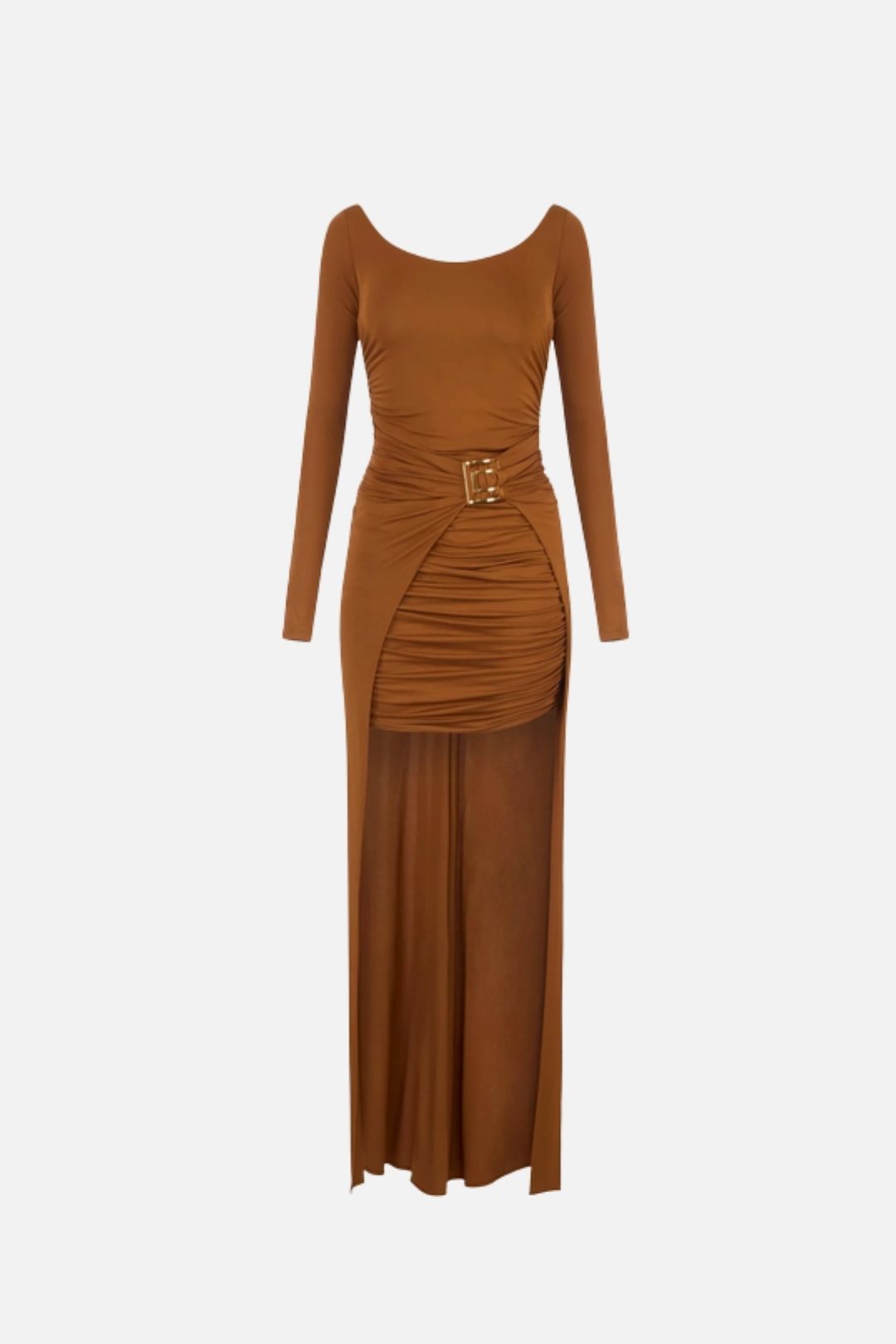 Elisabetta Franchi Abito Red Carpet In Jersey Crêpe con Pannello Effetto Coda ABR3567E2 SIGARO