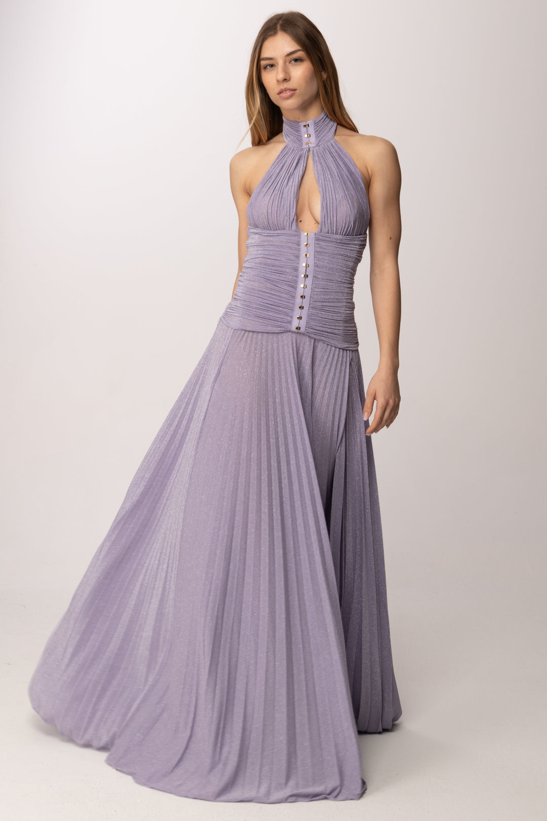 Elisabetta Franchi Abito Red Carpet In Jersey Lamé ABR1861E2 LILLA