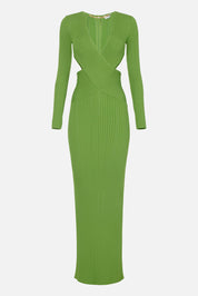 Elisabetta Franchi Abito Red Carpet In Maglia à Jour con Cut-out AM17S61E2 ALOE