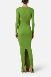 Elisabetta Franchi Abito Red Carpet In Maglia à Jour con Cut-out AM17S61E2 ALOE