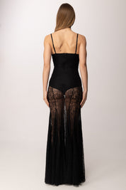 Elisabetta Franchi Abito Red Carpet In Pizzo a Sirena ABR0862E2 NERO