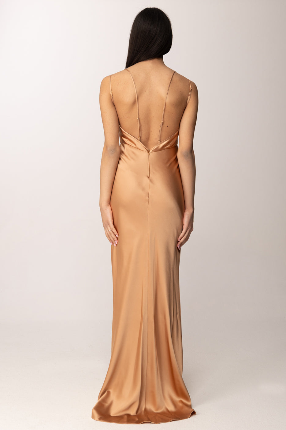 Elisabetta Franchi Abito Red Carpet In Raso ABR3362E2 SUEDE