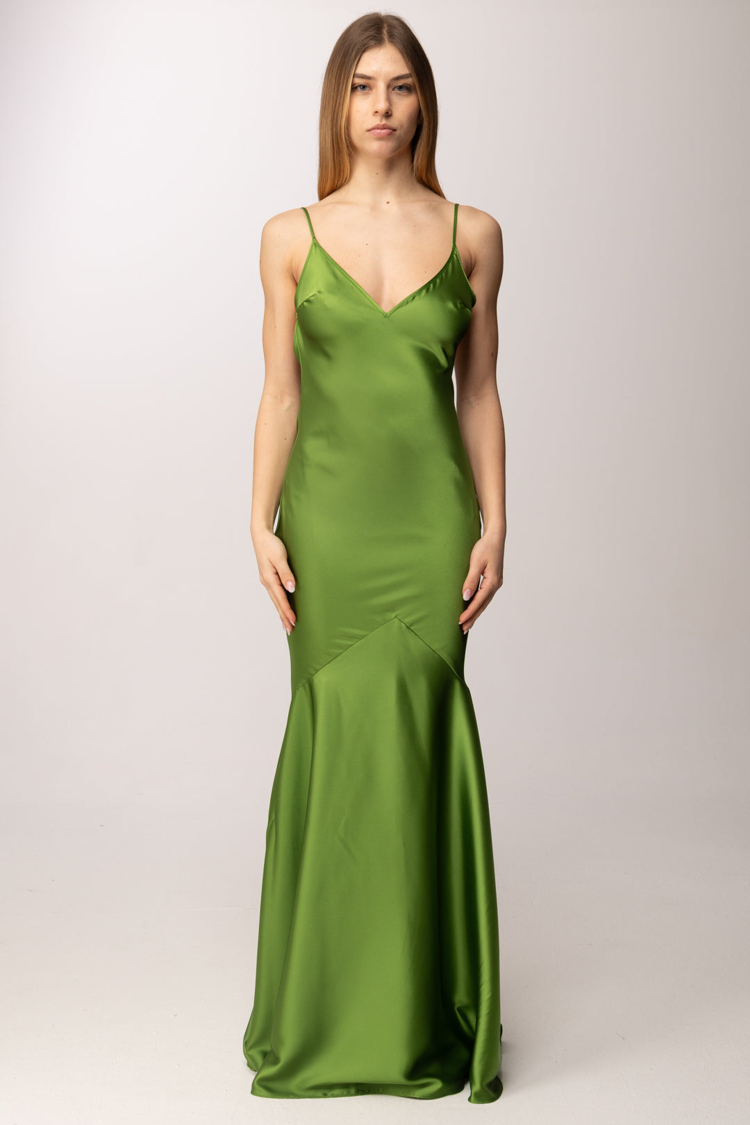 Elisabetta Franchi Abito Red Carpet In Raso ABR3462E2 ALOE