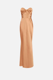 Elisabetta Franchi Abito Red Carpet In Raso con Drappeggi ABR1267E2 SUEDE