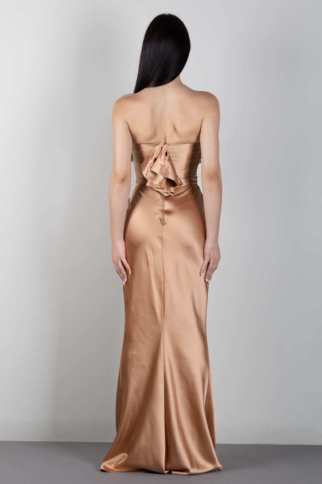 Elisabetta Franchi Abito Red Carpet In Raso con Drappeggi ABR1267E2 SUEDE