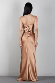 Elisabetta Franchi Abito Red Carpet In Raso con Drappeggi ABR1267E2 SUEDE