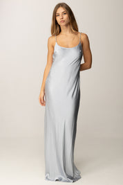 Elisabetta Franchi Abito Red Carpet In Raso con Spalline Gioiello ABR0757E2 STARLIGHT