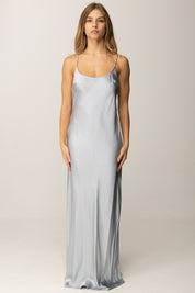 Elisabetta Franchi Abito Red Carpet In Raso con Spalline Gioiello ABR0757E2 STARLIGHT