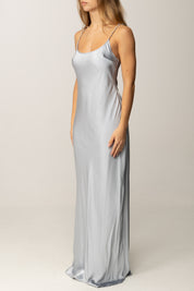 Elisabetta Franchi Abito Red Carpet In Raso con Spalline Gioiello ABR0757E2 STARLIGHT