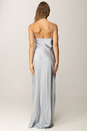 Elisabetta Franchi Abito Red Carpet In Raso con Spalline Gioiello ABR0757E2 STARLIGHT