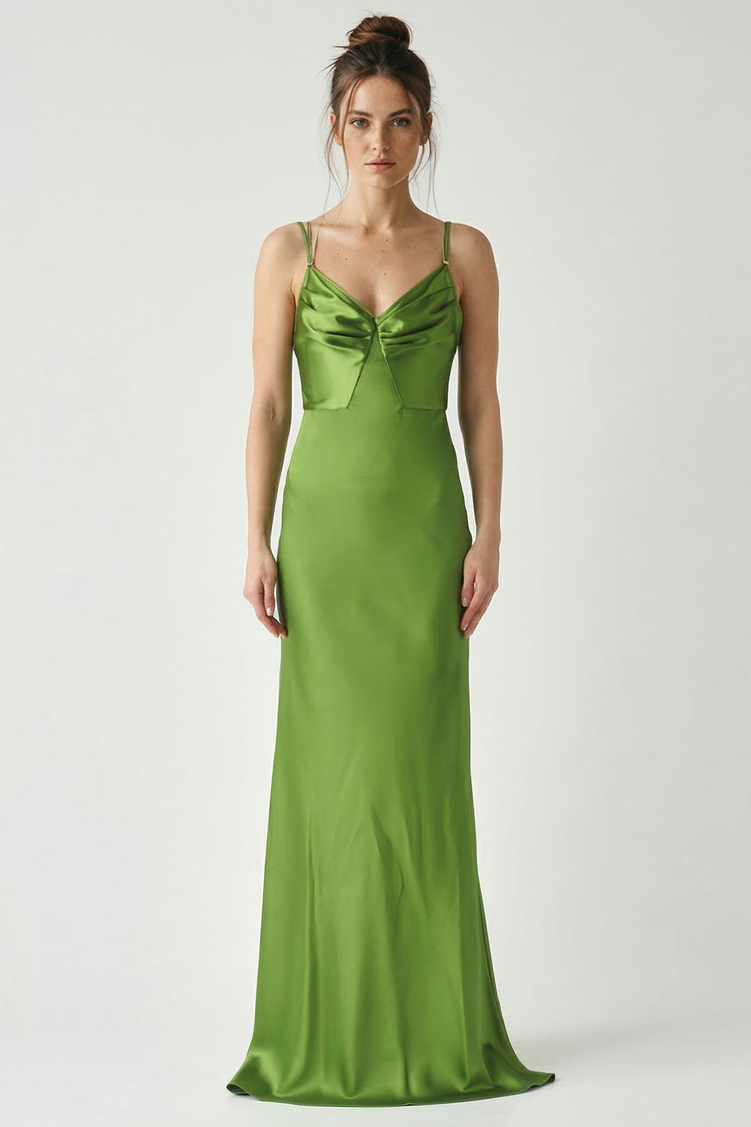 Elisabetta Franchi Abito Red Carpet In Satin con Scollo Drappeggiato ABR3362E2 ALOE