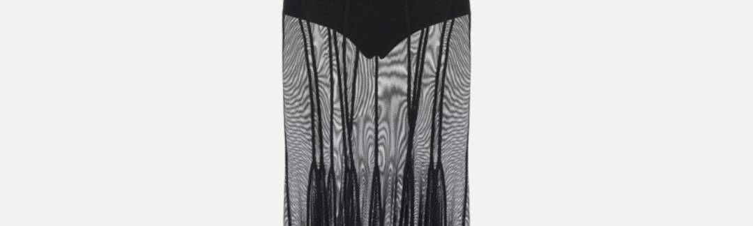 Elisabetta Franchi Abito Red Carpet In Tulle e Raso ABR1466E2 NERO