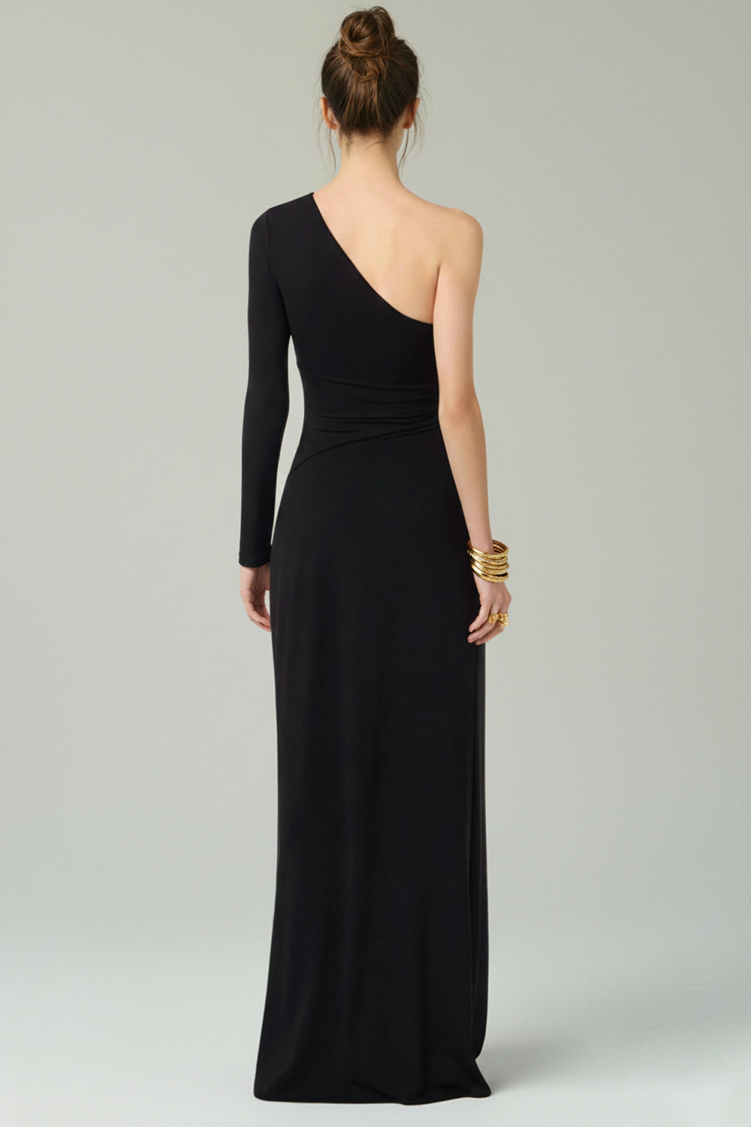 Elisabetta Franchi Abito Red Carpet Monospalla con Cut-out ABR2561E2 NERO