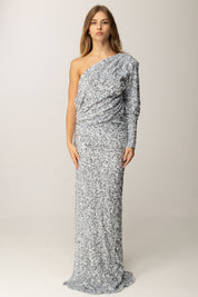 Elisabetta Franchi Abito Red Carpet Monospalla Full Paillettes ABR3457E2 STARLIGHT