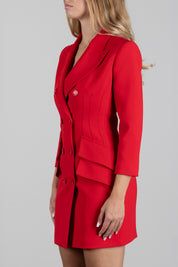 Elisabetta Franchi Abito Robemanteau In Crêpe Leggero Doppio Petto AB98066E2 RED PASSION