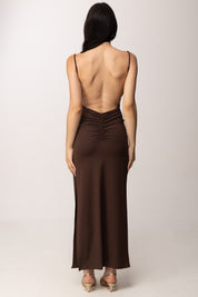 Khloe Femme Abito Schiena Scoperta con Arriccio Posteriore 5929 CACAO