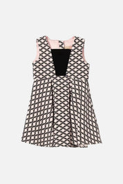 Elisabetta Franchi Bambina Abito Smanicato con Monogramma All Over EGAB2410GA039.D596