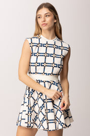 Elisabetta Franchi Bambina Abito Smanicato con Motivo Catena EFAB6520GAE01.D681