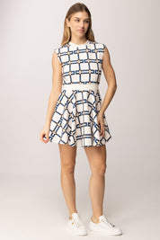 Elisabetta Franchi Bambina Abito Smanicato con Motivo Catena EFAB6520GAE01.D681
