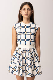 Elisabetta Franchi Bambina Abito Smanicato con Motivo Catena EFAB6520GAE01.D681