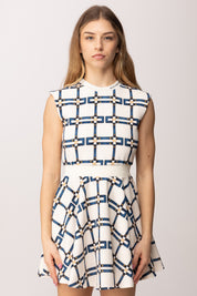 Elisabetta Franchi Bambina Abito Smanicato con Motivo Catena EFAB6520GAE01.D681