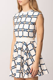 Elisabetta Franchi Bambina Abito Smanicato con Motivo Catena EFAB6520GAE01.D681