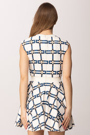 Elisabetta Franchi Bambina Abito Smanicato con Motivo Catena EFAB6520GAE01.D681